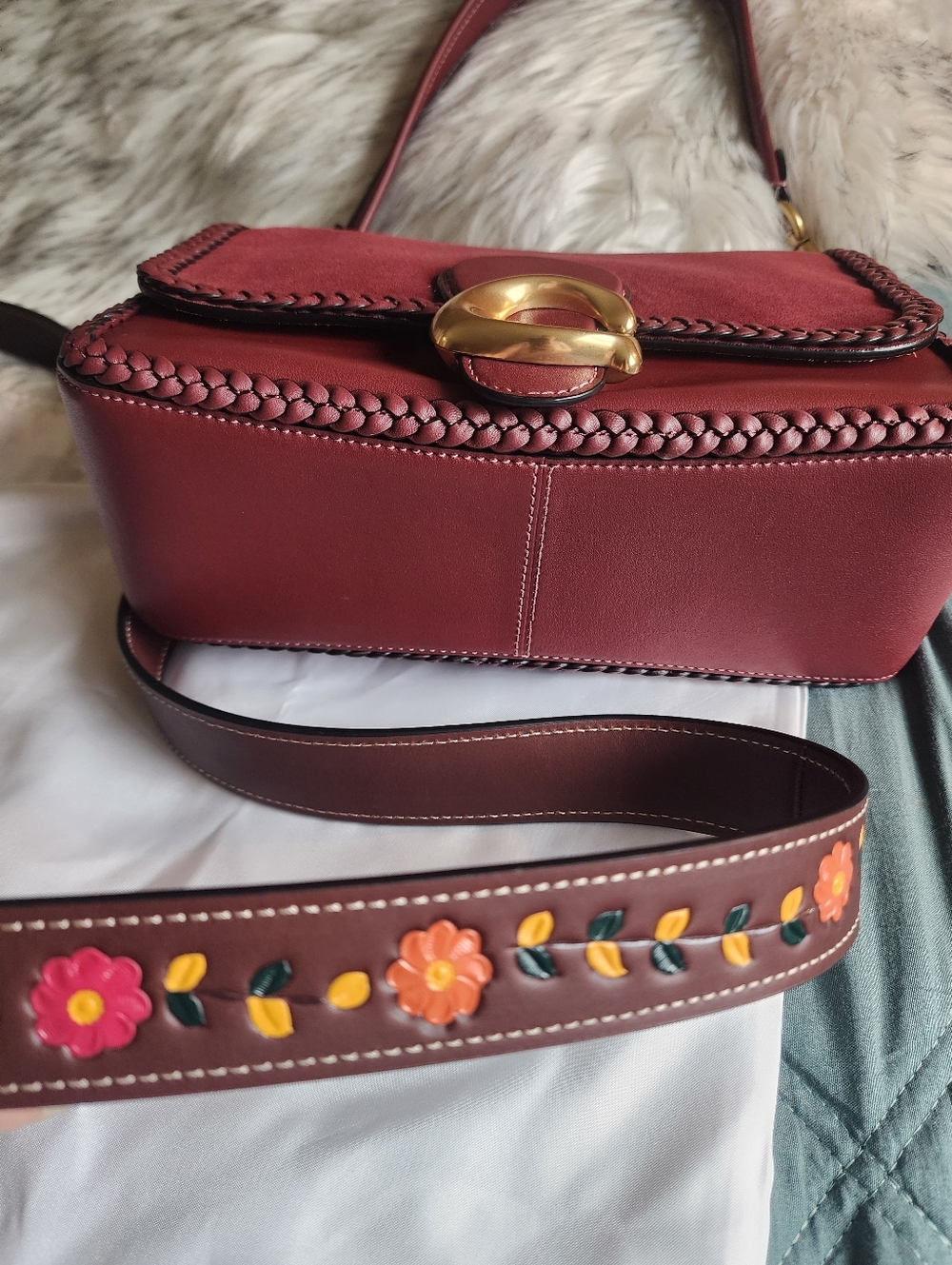 New Nwt Tags Coach Braided Soft Tabby Floral Crossbody 2 Straps Limited Edition - Picture 3 of 10